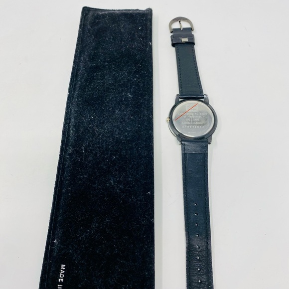 Disneyland 40th Anniversary Black Leather Watch & Case - Picture 3 of 5